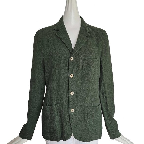 45R GREEN LINEN JACKET - Picture 1 of 9